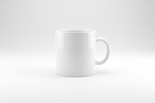 White mug on a white background